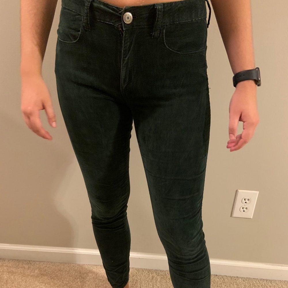 Dark green corduroy skinny Jean